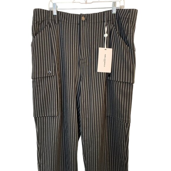Mens Karl Lagerfeld Black Pinstripe Dress Utility Pants Size 38 NWT RZ10403 $350 - Picture 14 of 16